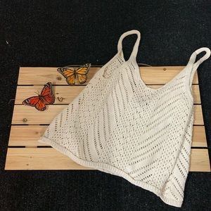 Crocheted oversized tank top